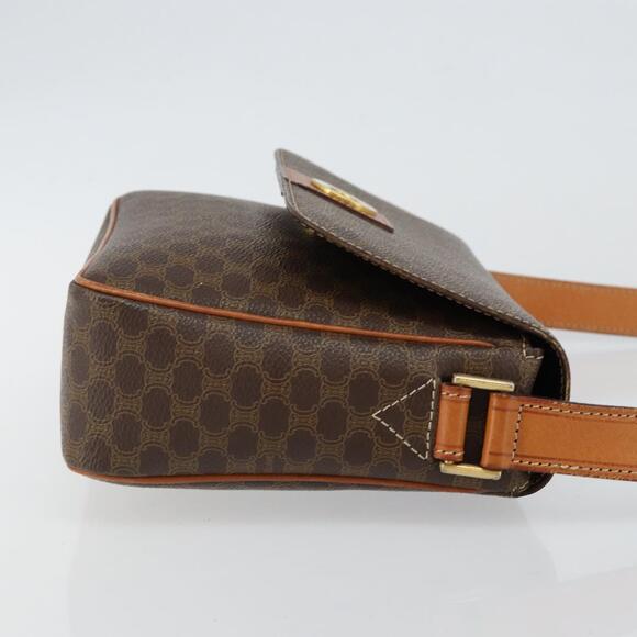 CELINE Macadam Canvas Shoulder Bag Pvc Leather Brown Gold - Picture 4 of 12